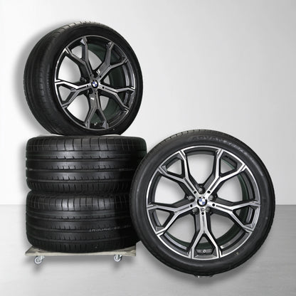 BMW velgset met zomerbanden, 21 inch: lichtmetalen velg met zwart bandenprofiel