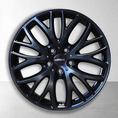 Enkele lichtmetalen velg met cross-spoke spaken, donkerblauw en zwart