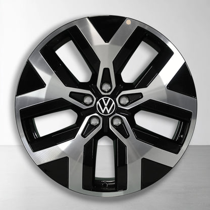 Originele 19-inch Volkswagen velg met VW-embleem, zwart-zilver, dubbele 5-spaken