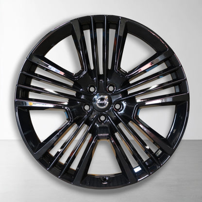 Originele 21 inch lichtmetalen velg met glanzend zwarte spaken en zilveren rand