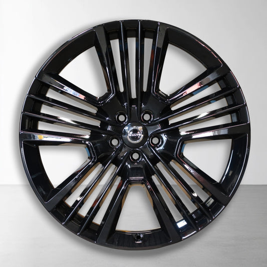 Originele 21 inch lichtmetalen velg met glanzend zwarte spaken en zilveren rand